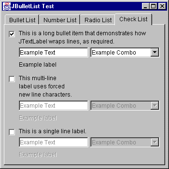 Figure 3: CheckListPanel at work.