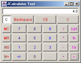 Figure 1: Standard JCalculator display.