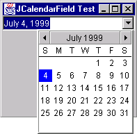 Figure 5: JCalendarField Popup.