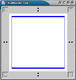 Figure 1: JCellBorder with a simple border and
all four edges activated. The north and south edges are set to five pixels, while the west and east edges are 
set to one pixel.