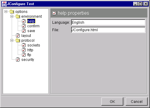 Figure 1: JConfigure at Work.