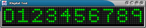 Figure 3: JDigital component displaying 
numbers from 0 to 9 using the LEDRenderer with the SQUARE option.