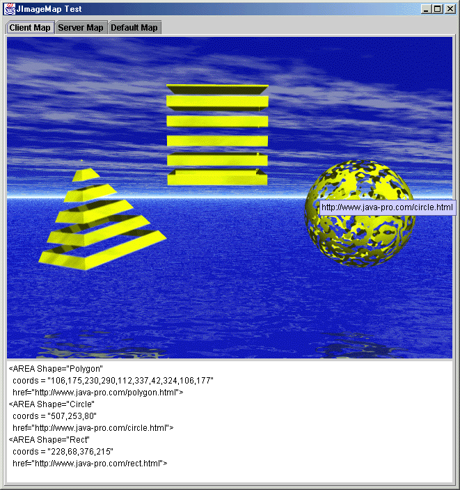 Figure 1: JImageMapTest.