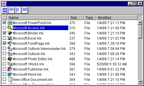 Figure 4: JListView in Table View.