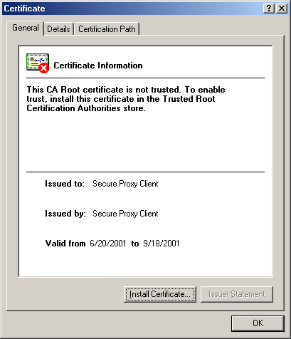 Figure 3: Secure Proxy Client Certificate.