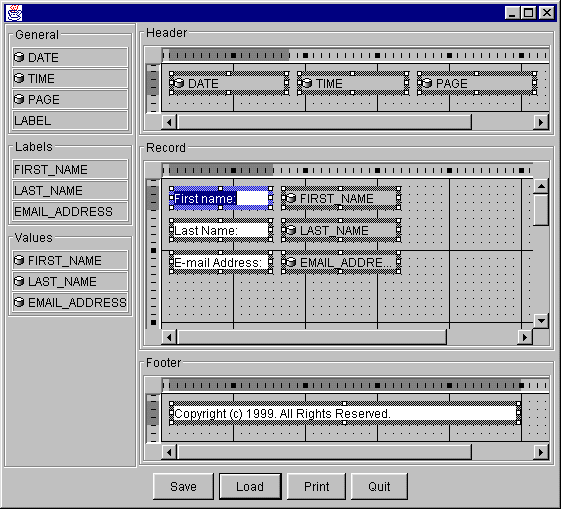 Figure 1: JReport in Action.