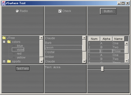 Figure 1: Displaying transparent
components on surface backgrounds.